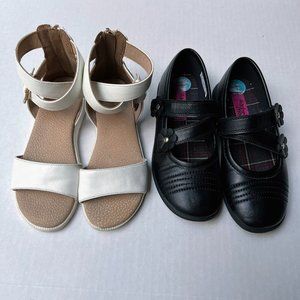 Lot of 2 Girls Shoes - Sandals and Dress Shoes Size 2